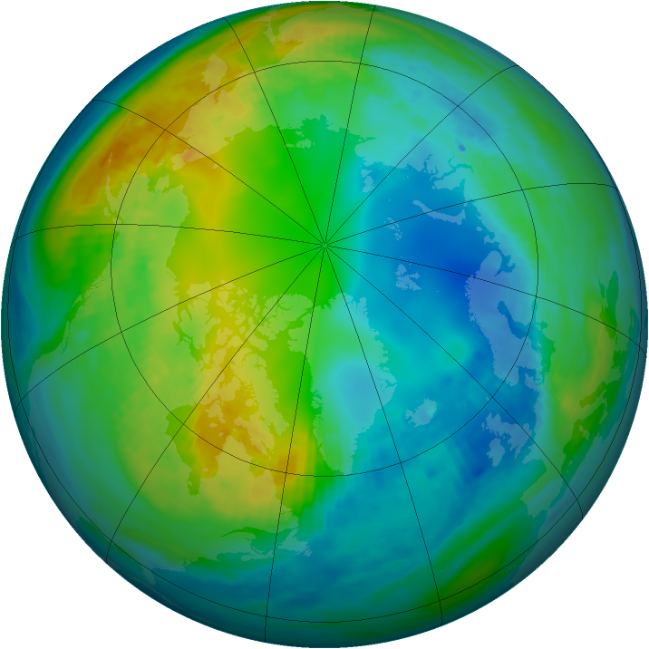 Arctic ozone map for 10 November 1981